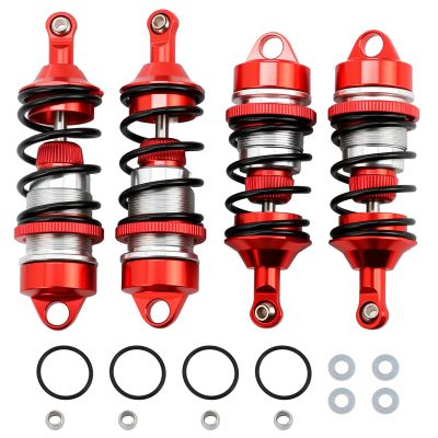 4PCS Aluminum Front & Rear Shocks Upgrade for ARRMA 1/7 Felony 6S BLX Infraction 6S BLX Limitless,Replace#ARA330627 ARA330628 (Red)