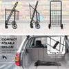 Folding Shopping Cart with Wheels & Double Basket Folding Utility Shopping Cart with Lining,Portable Lightweight Trolley 180 LBS Capacity for Grocery Laundry view 3