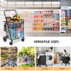 Folding Shopping Cart with Wheels & Double Basket Folding Utility Shopping Cart with Lining,Portable Lightweight Trolley 180 LBS Capacity for Grocery Laundry view 4