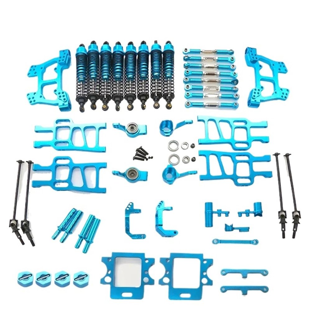 1Set for HSP 94111 Upgrade Parts Swing Arm Shock Absorber Steering Group for HSP RC 1:10 94111 94108 94110 Crawler Car Monster(Blue)