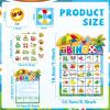 39Pcs Pool Party Bingo Game for Adults Kids 24 Players Summer Party Bingo Game Cards with Reward Stickers for Family Friend Student Large Group Activities Hawaiian Tropical Beach Parties Supply Favors view 3