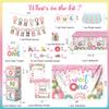 168pcs Sweet One Birthday Party Decorations, 1st Birthday Decorations Girl for Dount First Birth day Ice Cream Party Decorations, Balloons Arch, Backdrop, Photo Banner, Candy Balloons for all Needs view 3