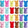 24PCS Easter Stuffed Bunny Plush Toys,Easter Bunny Bulk Stuffed Animals Plushie,Easter Basket Stuffers Egg Fillers view 1