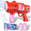 Kids Bubble Gun, Automatic Light Up Bubble Blower with 2 Bottles of Bubble Solution, Suitable for Outdoor Toys for Boys & Girls Aged 4-8, Toddlers Birthday Gifts, Easter Party Bubble Machine Gun view 1