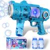 Kids Bubble Gun, Automatic Light Up Bubble Blower with 2 Bottles of Bubble Solution, Suitable for Outdoor Toys for Boys & Girls Aged 4-8, Toddlers Birthday Gifts, Easter Party Bubble Machine Gun view 1