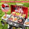 Kids Play Kitchen Toys, Kids BBQ Grill Playset2-Tier Barbecue Toy with Wheels, Smoke Sound Light, Outdoor Play Food Toys Cooking Set, Birthday Gift for Toddlers 3-5 view 2