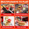 Kids Play Kitchen Toys, Kids BBQ Grill Playset2-Tier Barbecue Toy with Wheels, Smoke Sound Light, Outdoor Play Food Toys Cooking Set, Birthday Gift for Toddlers 3-5 view 4