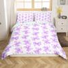 jejeloiu Purple Bow Bedding Set for Girls Boys Kids Toddler Size Cute Bowknot Comforter Cover Room Decor Dreamy Princess Kawaii Girly Duvet Cover 2Pcs Bedclothes Soft Microfiber,No Comforter view 3