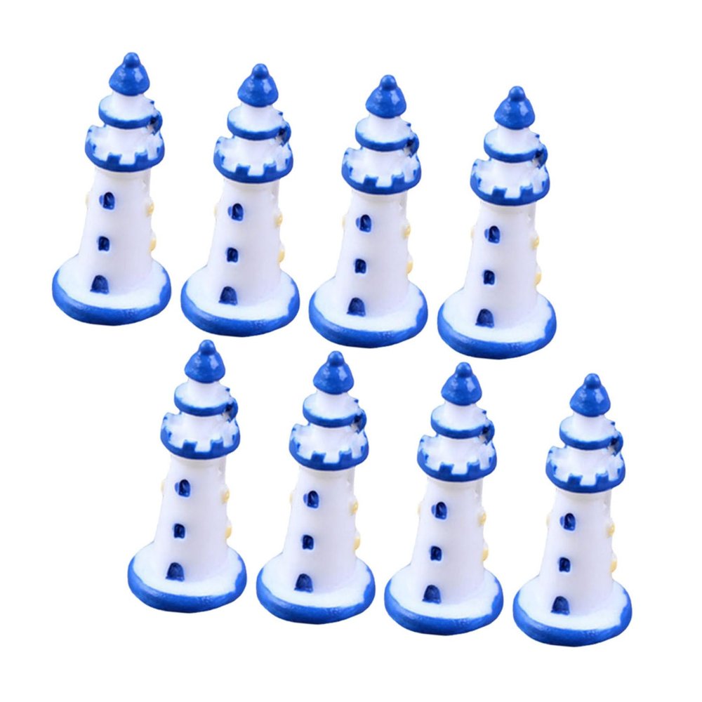 FUNOMOCYA 8pcs Lighthouse Wall Decor Nautical Home Decor Miniature Lighthouse Figurine