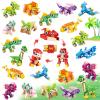 24 Pack Valentines Party Favors for Kids, 3-in-1 Dinosaur Building Block Toys, Kids Classroom Gifts, Stocking Stuffers, Goodie Bag Stuffers, Classroom Rewards, Birthday for Boys Girls Ages 6-12 view 1
