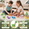 24 Pack Valentines Party Favors for Kids, 3-in-1 Dinosaur Building Block Toys, Kids Classroom Gifts, Stocking Stuffers, Goodie Bag Stuffers, Classroom Rewards, Birthday for Boys Girls Ages 6-12 view 3