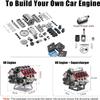 Mini V8 Engine Kits That Runs, V8 Model Engine Kit Cison Engine MAD RC Engine Model Kits for Adults to Build, Suitable for Car AX90104 SCX10 Capra VS4-10 Pro/Ultra (V8 Engine+Supercharger) view 3