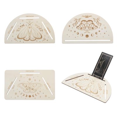 CHGCRAFT 3 Pcs Card Moth Tarot Stand Wooden Card Display Stand Tarot Card Holder Witch Divination Tools for Spirit Game Divination Tools Altar Decor, Mixed Shapes