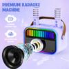 VERKB Karaoke Machine for Kids, Kids Toys for 3-12 Years Old Girls Birthday Presents, Portable Bluetooth Karaoke Speaker with 2 Microphones, Girls Gifts for Kid Party Christmas Birthday(Purple) view 4