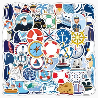 100PCS Nautical Stickers for Cruise Party, Scrapbook, DIY Crafts - Palm Tree, Whale Designs for Journal, Diary, Photo Album, DIY Crafts and Birthday Decoration