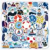 100PCS Nautical Stickers for Cruise Party, Scrapbook, DIY Crafts - Palm Tree, Whale Designs for Journal, Diary, Photo Album, DIY Crafts and Birthday Decoration view 1