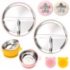 MISSLILI Stainless Steel Baby Plate and Bowls with Suction, Divided Kids Baby Plate and Toddler Bowl with Removable Silicone Suction, Non-Slip Baby Feeding Set Dishwasher Safe4 Packs view 1