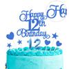 12th Birthday Cake Decoration, 12th Number Candle Happy Birthday Glitter Cake Decoration Card Anniversary Holiday Cake Decoration Insert Card view 4