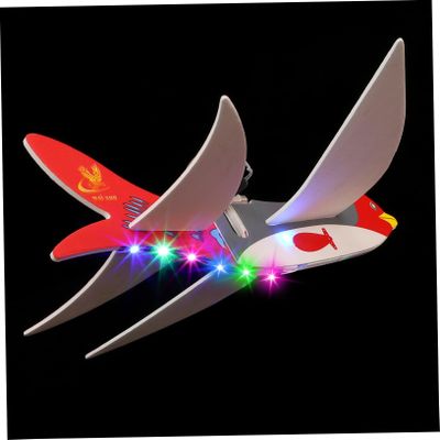 ERINGOGO Glowing Electric Plane Toy Foam Aircraft Smooth Edges Safe for Boys and Girls
