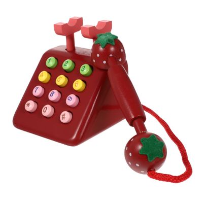 Toyvian Wooden Boys and Girls Toy Phone Fake Cell Phone for Boys and Girls Educational Features
