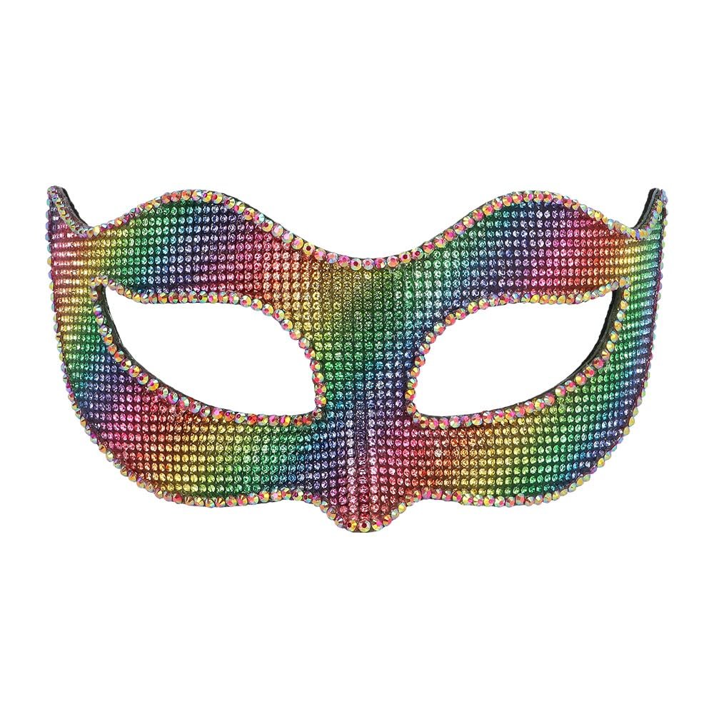 Boland 00227 Colourful Eye Mask for Costumes, Accessories for Carnival or Theme Party, Rainbow Mask for Fancy Dress Costumes