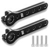 MIVHQYBU 2 Pack 25 Tooth 56mm Metal Servo Arm Extension for RC Cars Airplanes and Helicopters Compatible with 100CC Balsa Models(Black 2pc) view 1