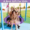 48 inch Tree Swing, Larger Saucer Flying Swing for Whole Family, 900lbs Weight Capacity, with Adjustable Hanging Straps, for Outdoor Playground, Purple view 4