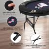 REAHOISY 72 Inch Poker Table Foldable, 8 Player Folding Casino Tables with Casino Grade Felt, Padded Rails & Cup Holders, Portable Poker Table for Texas Holdem view 3