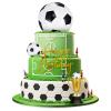 VioraWhite Large Soccer Ball Cake Toppers 8pcs Include 5 Balls of Different Sizes 2 Trophies and 1 Happy Birthday Sign for Cake Decoration Sport Theme Party Ceremony view 1