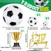 VioraWhite Large Soccer Ball Cake Toppers 8pcs Include 5 Balls of Different Sizes 2 Trophies and 1 Happy Birthday Sign for Cake Decoration Sport Theme Party Ceremony view 2