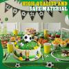 VioraWhite Large Soccer Ball Cake Toppers 8pcs Include 5 Balls of Different Sizes 2 Trophies and 1 Happy Birthday Sign for Cake Decoration Sport Theme Party Ceremony view 4
