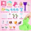 Billeeit Pet Sensory Bin Sand Toy with 2.2lbs Green Moldable Sand, Dog  Cat Play Sand Kit for Boys and Girls Including 28pcs Accessories Total, Sand Box Toys Gift for Kids 3+ Indoor Creativity view 2
