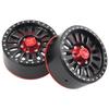 4Pack HIRCQOO Aluminum RC 1.9 Beadlock Wheels RC 1.9" Wheels 12mm Hex Compatible with Traxxas TRX4 Axial SCX10 AXI03007 Tamiya CC01 RC4WD D90 Redcat Gen7 1/10 RC Crawler (Red & Black) view 2