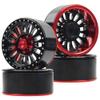 4Pack HIRCQOO Aluminum RC 1.9 Beadlock Wheels RC 1.9" Wheels 12mm Hex Compatible with Traxxas TRX4 Axial SCX10 AXI03007 Tamiya CC01 RC4WD D90 Redcat Gen7 1/10 RC Crawler (Red & Black) view 3