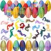 8 Pcs Random 3D Printed Dragon Eggs with Dragon Inside,Mystery Easter Egg Set Articulated Fidget,Home Office Decor Executive Desk Gifts view 1