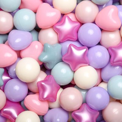 Realhaha Star Ball Pits Balls Shapes for Toddlers,100pcs Plastic Star Balls for Babies Play Balls for Pool, Slide,Playpen Gift for Boys Girls, Pearl Pink Mermaid