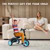 JooKiddie Toddler Tricycle, Kids Tricycle with Bell, Foldable Kids Trike for Age 18 Months to 5 Years, Baby Trike with Adjustable Seat, Gift for Boys and Girls, Blue view 4