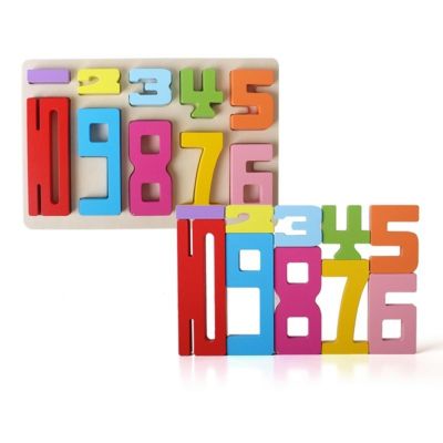10PCS Wooden Number Building Blocks Montessori 1-10 - Wooden Stacking Numbers Math Toys, Friends of Ten Number Blocks, Basic Number Counting Blocks with Play Guide, Number Toys for Toddlers 1-3