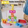 10PCS Wooden Number Building Blocks Montessori 1-10 - Wooden Stacking Numbers Math Toys, Friends of Ten Number Blocks, Basic Number Counting Blocks with Play Guide, Number Toys for Toddlers 1-3 view 2