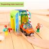 Car Wash Toy for Wooden Train Set Accessories,Wooden Train Washing Station Playset for Toddlers,Compatible with Thomas, Brio, Chuggington view 2