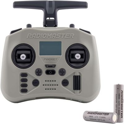 Radiomaster Pocket Crush ExpressLRS Radio Controller 2.4G 16CH ELRS Transmitter Hall Gimbal for RC FPV Drone Quadcopter Remote Control New (Slate Grey with 18650B)