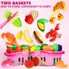 100 Pcs Play Food Set for Kids Kitchen, Pretend Food Toy for Toddlers, Play Kitchen Toys Accessories with 2 Baskets, Cutting Fake Food/Fruit/Vegetable, Christmas Birthday Gifts for Boys and Girls view 3