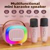 Mini Karaoke Machine Speaker for Kids Adults, Portable Bluetooth with 2 Wireless Microphones, Christmas Birthday Gift Ideas for Toys for Teens Boys and Girls Aged 4, 5, 6, 7, 8, 9, 10, 11, 12+ view 2
