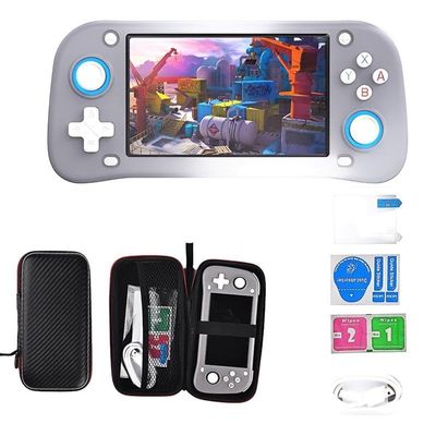 ZWXYVUT 2025 XF43 Retro Handheld Game Console-Support HDMI OUT 1.4FHD 18000/22000 Gaming System 4.3 Inch Gift for Kids Adults Game Player (128G Gray)