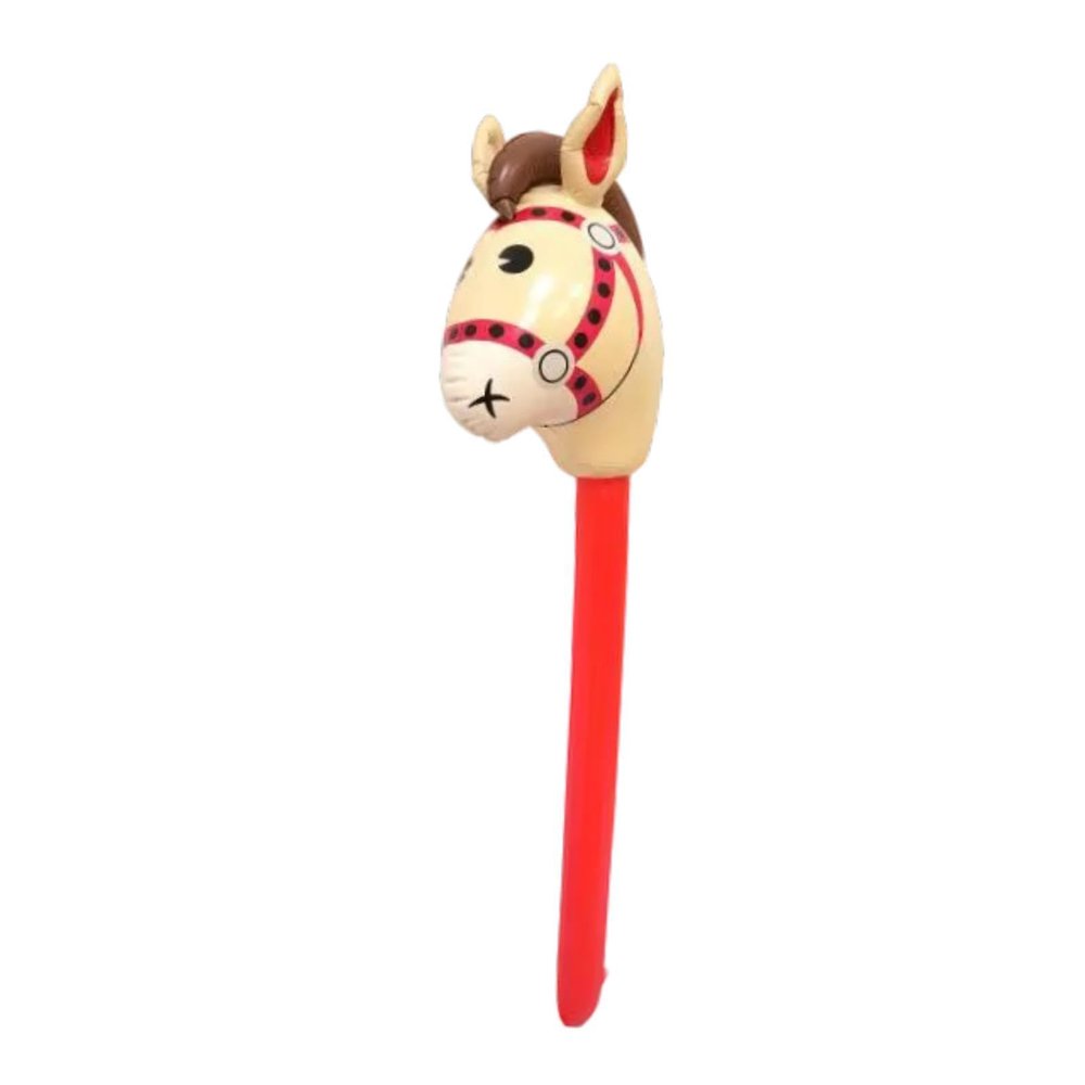 Simhoa Inflatable Stick Horse Lightweight Creative Riding Stick Horse Pretend Play for Children Preschool Holiday Kids, Red