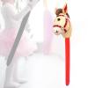 Simhoa Inflatable Stick Horse Lightweight Creative Riding Stick Horse Pretend Play for Children Preschool Holiday Kids, Red view 2