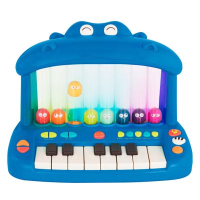 B. toys Toy Keyboard Play Piano Songs, Sounds & Lights Musical Instrument for Toddlers, Kids 12 Months + Hippo Pop
