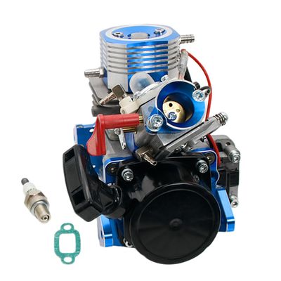 Ecoyin 29CC 2-Stroke 4 Bolt Marine Engine with Spark Plug for Zenoah CY RCMK QJ Engines Remote Control Racing Boats Parts (in-line) (Blue)