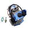 Ecoyin 29CC 2-Stroke 4 Bolt Marine Engine with Spark Plug for Zenoah CY RCMK QJ Engines Remote Control Racing Boats Parts (in-line) (Blue) view 2
