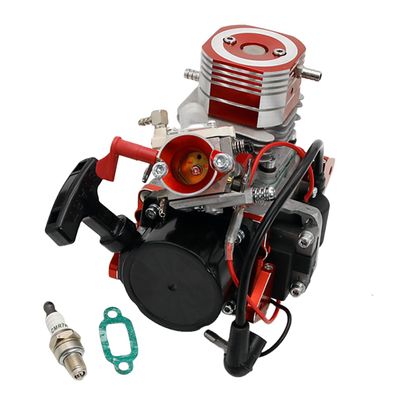 Ecoyin 29CC 2-Stroke 4 Bolt Marine Engine with Spark Plug for Zenoah CY RCMK QJ Engines Remote Control Racing Boats Parts (in-line) (Red)